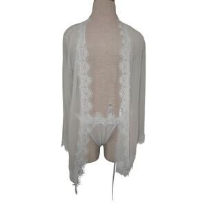 Frederick’s of Hollywood “Stephanie” Sheer Lace Robe & Thong Set